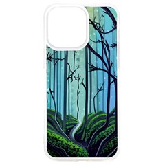 Nature Outdoors Night Trees Scene Forest Woods Light Moonlight Wilderness Stars Iphone 15 Pro Max Tpu Uv Print Case by Grandong