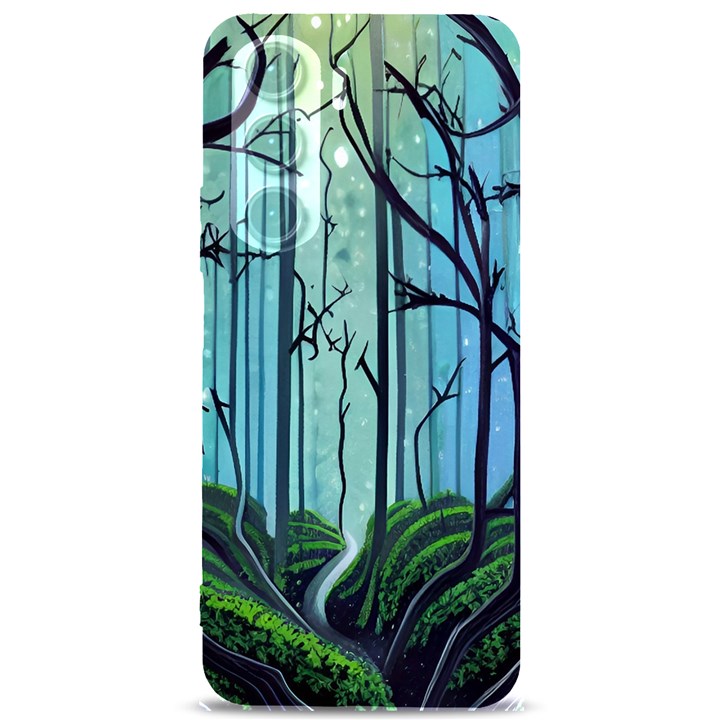 Nature Outdoors Night Trees Scene Forest Woods Light Moonlight Wilderness Stars Samsung Galaxy S24 Plus 6.7 Inch Black TPU UV Case