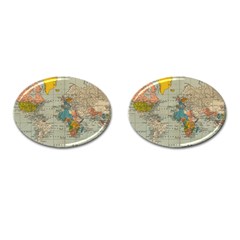 Vintage World Map Cufflinks (oval) by Ket1n9