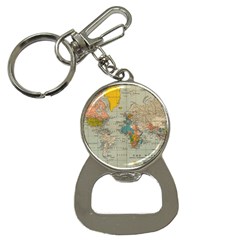 Vintage World Map Bottle Opener Key Chain by Ket1n9