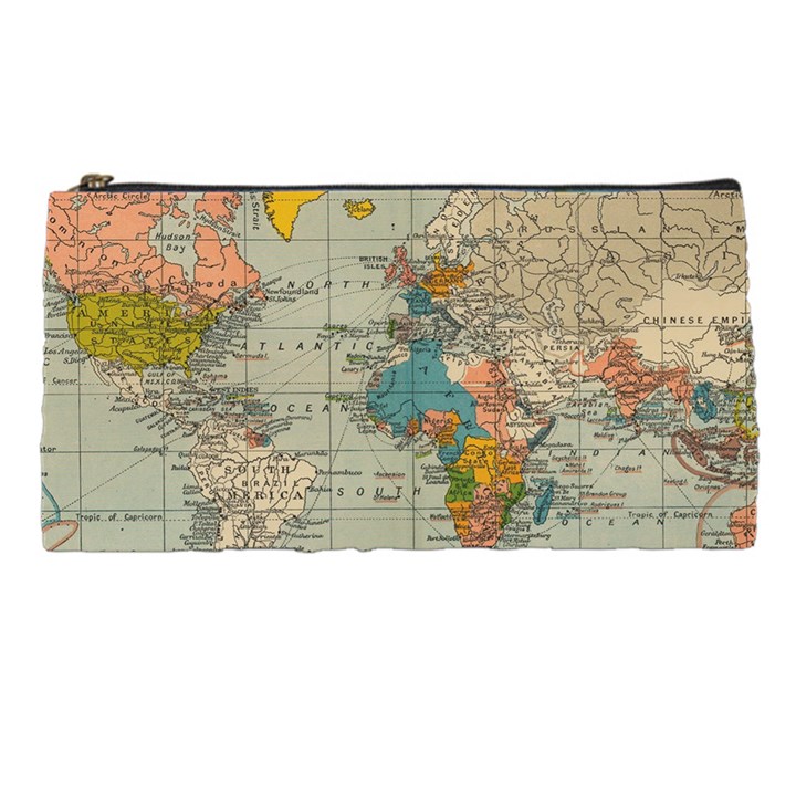 Vintage World Map Pencil Case