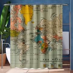 Vintage World Map Shower Curtain 60  X 72  (medium)  by Ket1n9