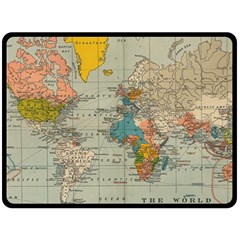 Vintage World Map Two Sides Fleece Blanket (large) by Ket1n9