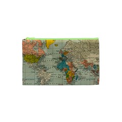 Vintage World Map Cosmetic Bag (xs) by Ket1n9