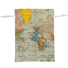 Vintage World Map Lightweight Drawstring Pouch (xl) by Ket1n9