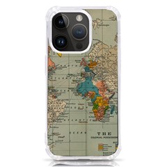 Vintage World Map Iphone 14 Pro Tpu Uv Print Case by Ket1n9