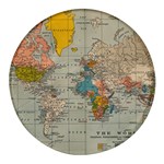 Vintage World Map Round Glass Fridge Magnet (4 pack) Front