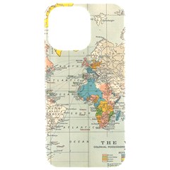 Vintage World Map Iphone 15 Pro Max Black Uv Print Pc Hardshell Case by Ket1n9