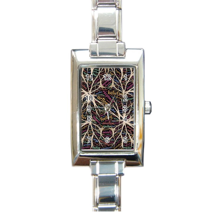 Mental Human Experience Mindset Pattern Rectangle Italian Charm Watch