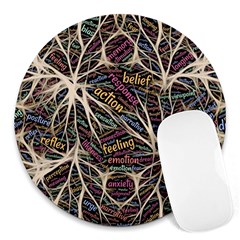 Mental Human Experience Mindset Pattern Round Mousepad by Paksenen