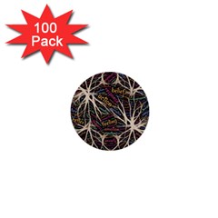 Mental Human Experience Mindset Pattern 1  Mini Buttons (100 Pack)  by Paksenen