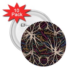 Mental Human Experience Mindset Pattern 2 25  Buttons (10 Pack)  by Paksenen