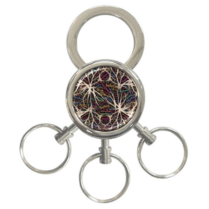 Mental Human Experience Mindset Pattern 3-Ring Key Chain