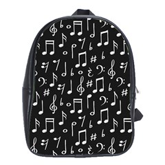 Chalk Music Notes Signs Seamless Pattern School Bag (xl) by Ravend