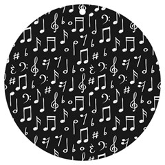 Chalk Music Notes Signs Seamless Pattern Uv Print Acrylic Ornament Round by Ravend