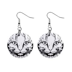 Cat - Artistic Paper Cut Mini Button Earrings by 2607694c