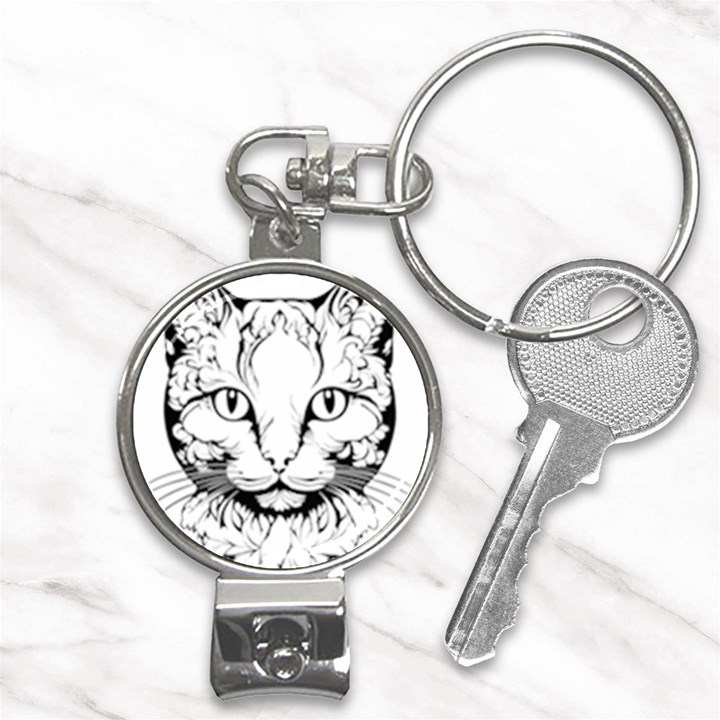 Cat - Artistic Paper Cut Nail Clippers Key Chain