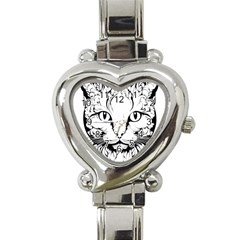 Cat - Artistic Paper Cut Heart Italian Charm Watch by 2607694c