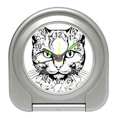 Cat - Artistic Paper Cut Travel Alarm Clock by 2607694c