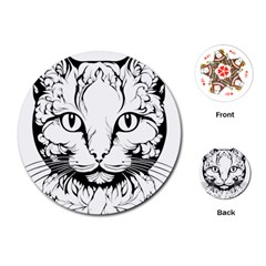 Cat - Artistic Paper Cut Playing Cards Single Design (round)