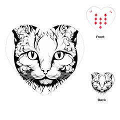 Cat - Artistic Paper Cut Playing Cards Single Design (heart)