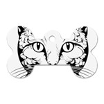 Cat - Artistic Paper Cut Dog Tag Bone (Two Sides) Back