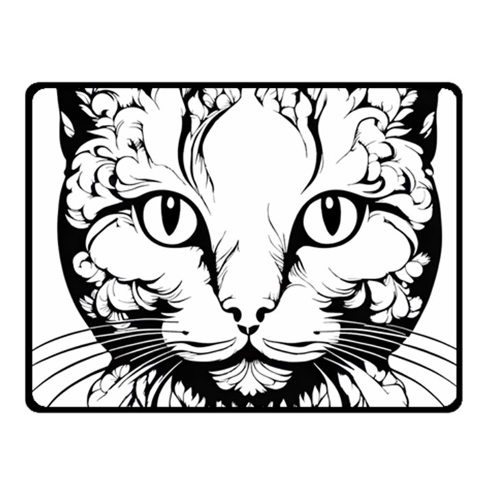 Cat - Artistic Paper Cut Fleece Blanket (Small)