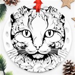 Cat - Artistic Paper Cut Ornament (Round Filigree) Front