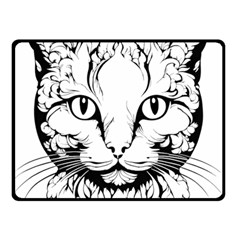 Cat - Artistic Paper Cut Two Sides Fleece Blanket (small) by 2607694c