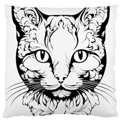 Cat - Artistic Paper Cut Large Premium Plush Fleece Cushion Case (one Side) by 2607694c