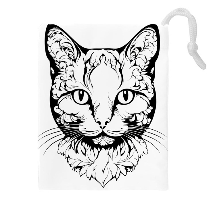 Cat - Artistic Paper Cut Drawstring Pouch (4XL)