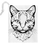 Cat - Artistic Paper Cut Drawstring Pouch (4XL) Back