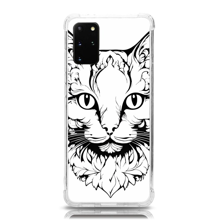 Cat - Artistic Paper Cut Samsung Galaxy S20 Plus 6.7 Inch TPU UV Case