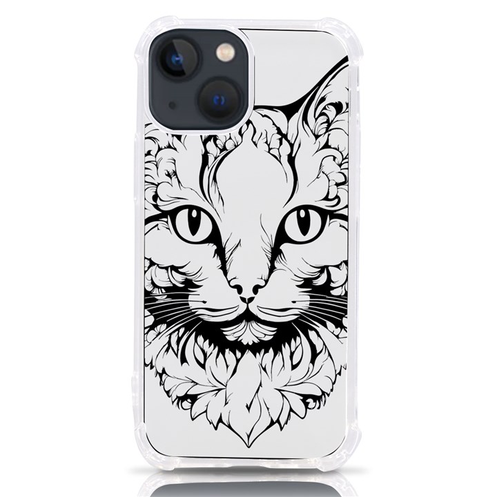 Cat - Artistic Paper Cut iPhone 13 mini TPU UV Print Case