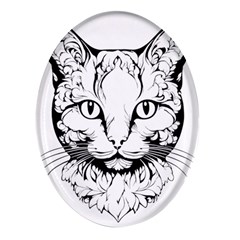 Cat - Artistic Paper Cut Oval Glass Fridge Magnet (4 Pack) by 2607694c