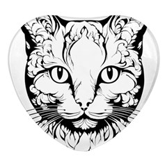 Cat - Artistic Paper Cut Heart Glass Fridge Magnet (4 Pack) by 2607694c