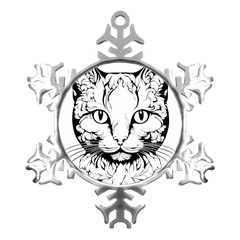 Cat - Artistic Paper Cut Metal Small Snowflake Ornament by 2607694c