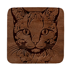 Cat - Artistic Paper Cut Square Wood Guitar Pick Holder Case And Picks Set by 2607694c