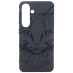 Cat - Artistic Paper Cut Samsung Galaxy S24 6.2 Inch Black TPU UV Case Front