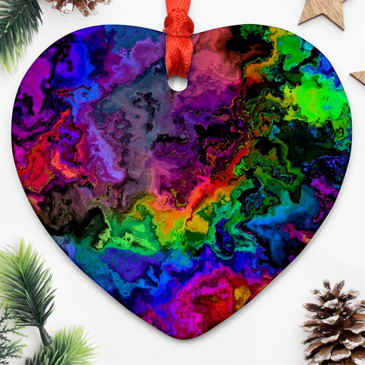 Pride Marble Ornament (Heart)