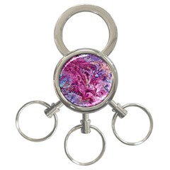 Fuchsia Blend 3-ring Key Chain by kaleidomarblingart