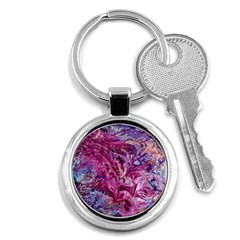 Fuchsia Blend Key Chain (round) by kaleidomarblingart