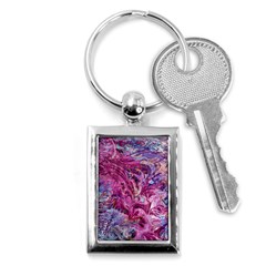 Fuchsia Blend Key Chain (rectangle) by kaleidomarblingart