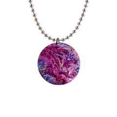 Fuchsia Blend 1  Button Necklace