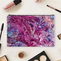 Fuchsia Blend Cosmetic Bag (large) by kaleidomarblingart