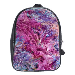 Fuchsia Blend School Bag (large) by kaleidomarblingart