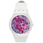 Fuchsia blend Round Plastic Sport Watch (M) Front