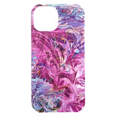 Fuchsia Blend Iphone 15 Plus Black Uv Print Pc Hardshell Case by kaleidomarblingart