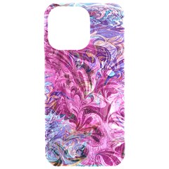 Fuchsia Blend Iphone 15 Pro Max Black Uv Print Pc Hardshell Case by kaleidomarblingart