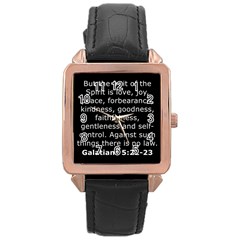 Galatians 5 Rose Gold Leather Watch 